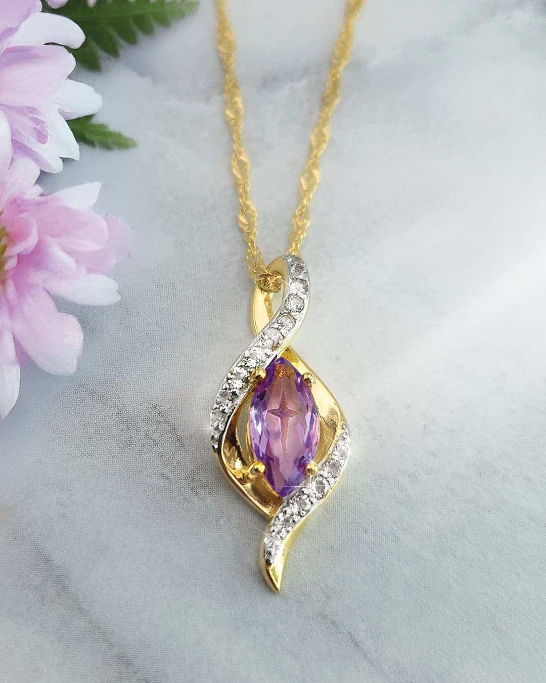 The Bradford Exchange ad: Genuine Amethyst "Always With You" Necklace