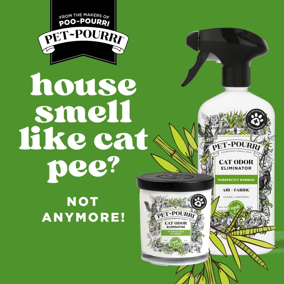 Pourri ad: NEW! Cat Odor Air and Fabric Room Spray