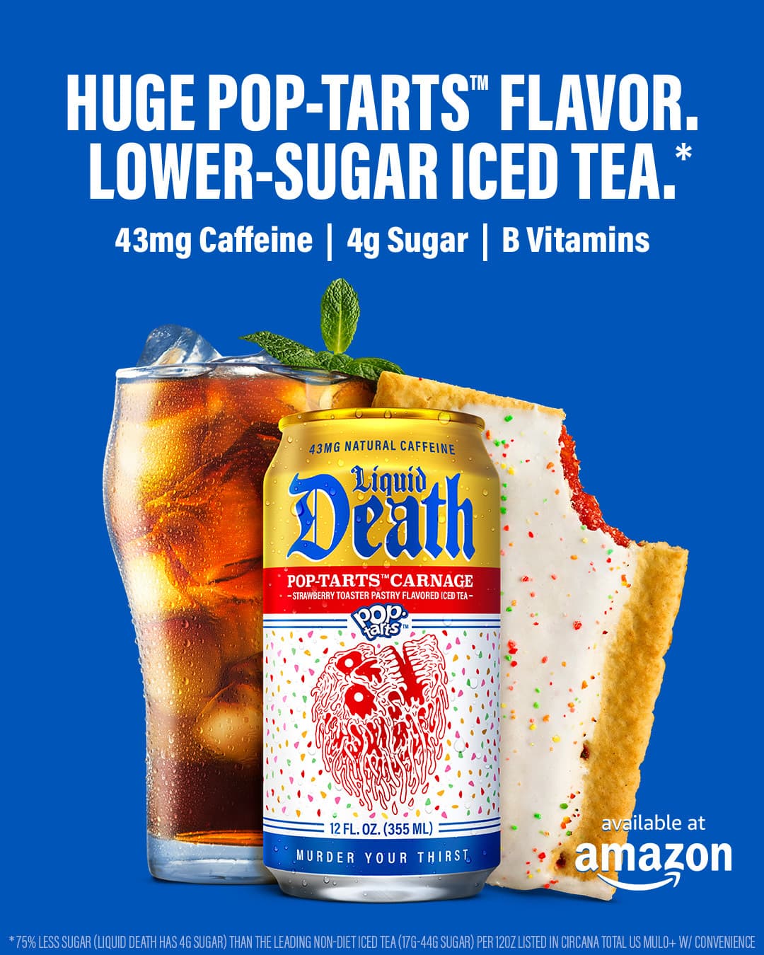 Liquid Death ad: Liquid Death x Pop-Tarts™ Carnage Iced Tea