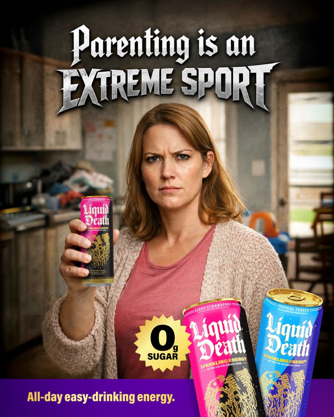 Liquid Death ad, one of our liquid death ads