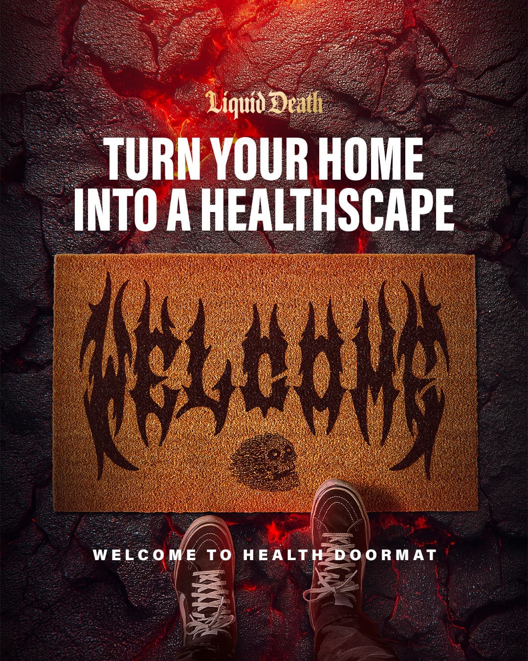 Liquid Death ad: Wipe your feet on thirst