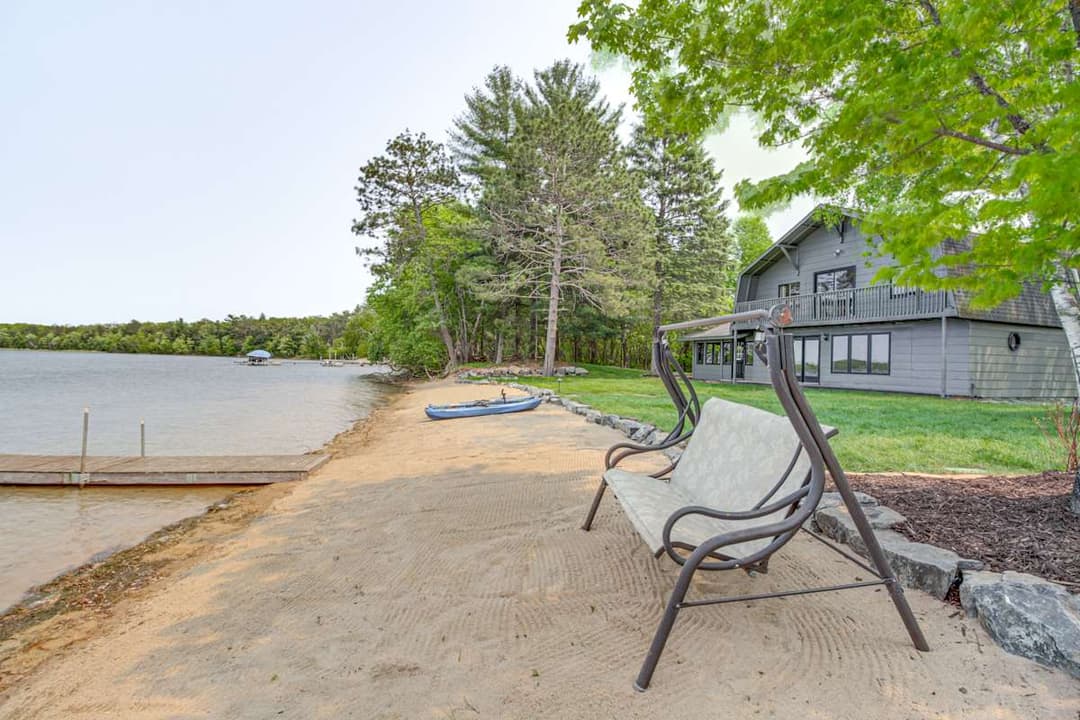 Wise Old Owl Lodge ad: Private Beach: Lakefront Escape in Brainerd! | Evolve