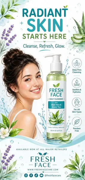 A clean, refreshing vertical advertising poster desi