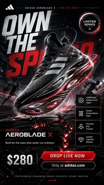 Create a jaw-dropping premium advertising poster in 