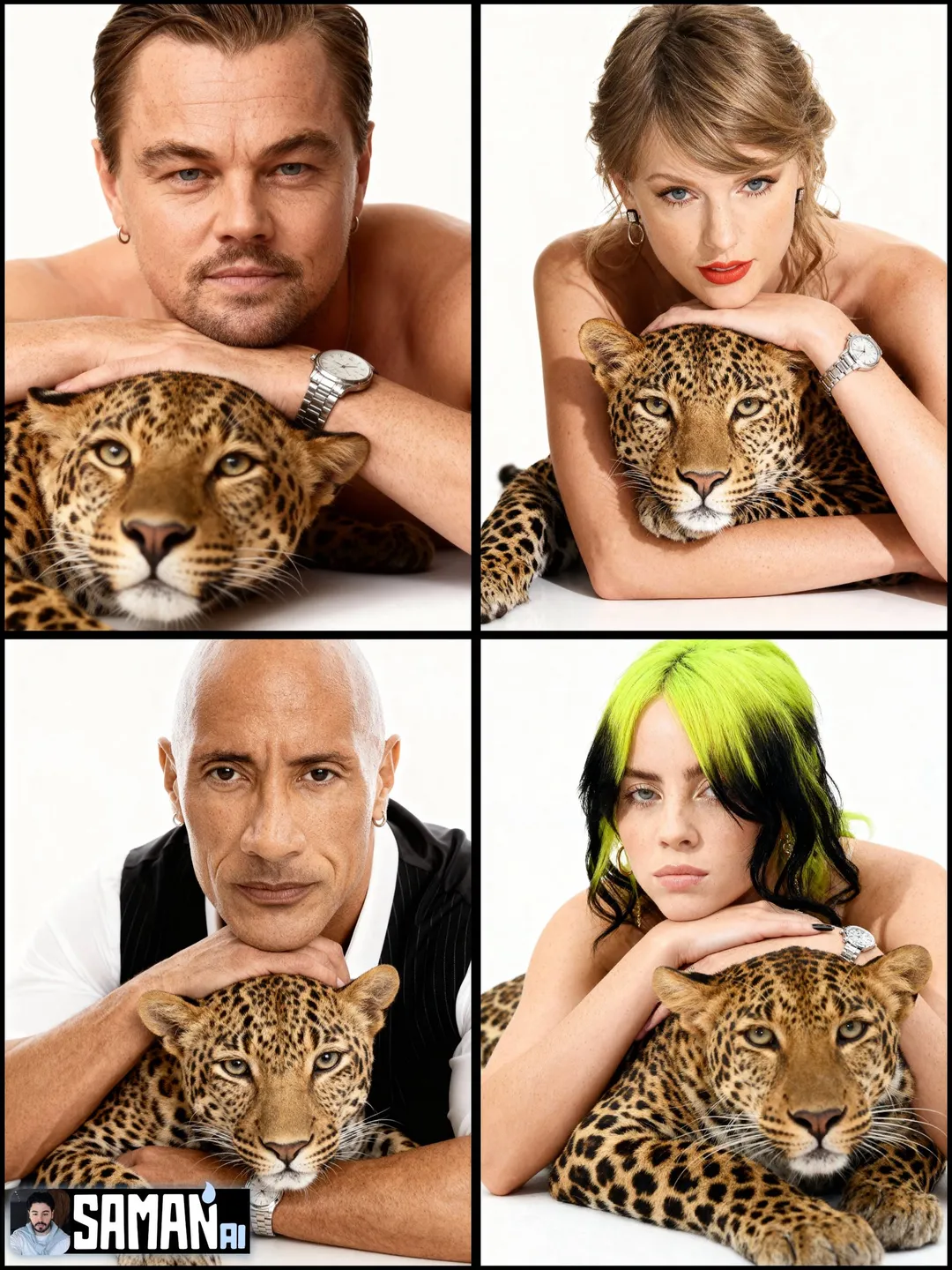 Hyper-Real Studio Portrait With Calm Leopard