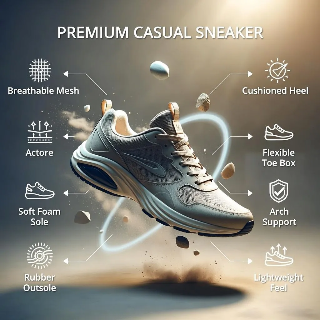 Premium Casual Sneaker Product Infographic
