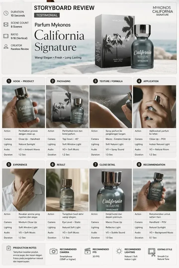 California Signature Perfume Beach Commercial Storyb