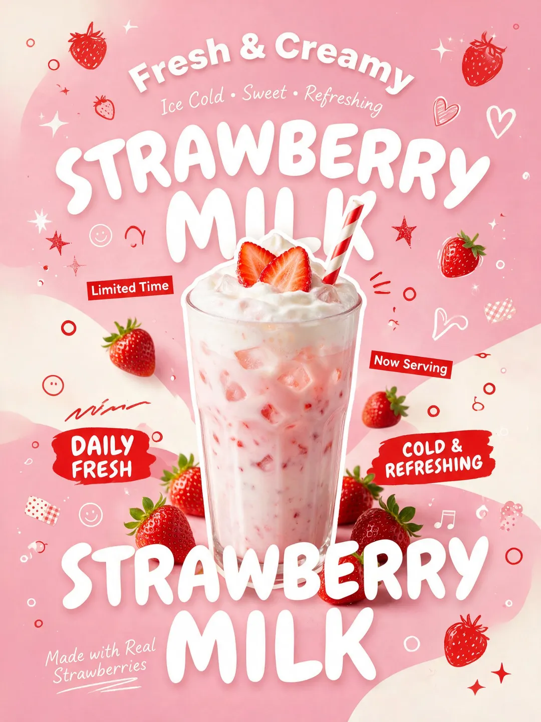 Trendy Asian Café Product Poster with Bold Typograph