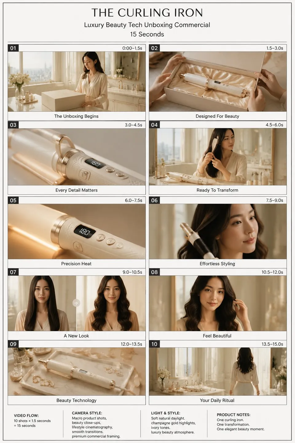 Luxury Beauty Tech Curling Iron Unboxing Commercial