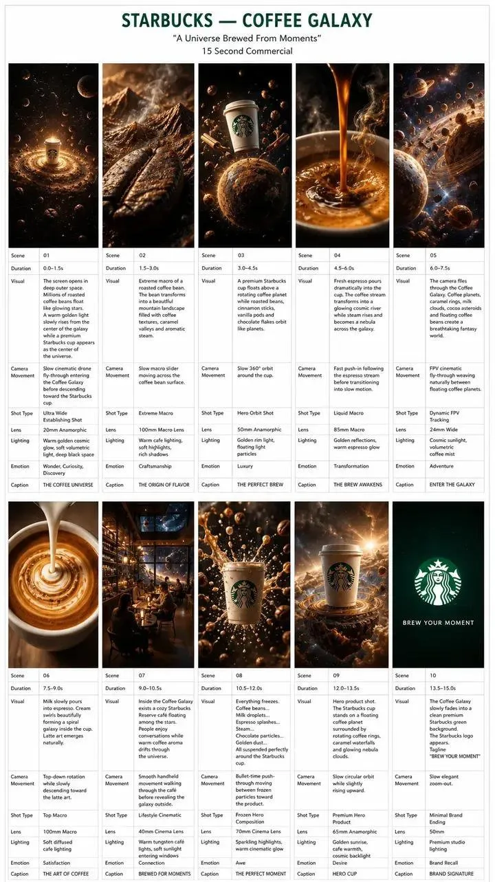 Starbucks Coffee Galaxy Cinematic Super Bowl Commerc